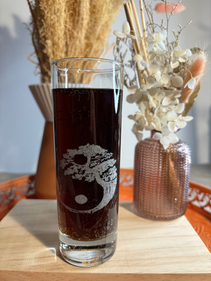 Verres tube   « Arbre de vie Yin Yang »