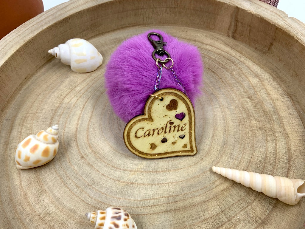 Porte-clefs Coeur et Pompon