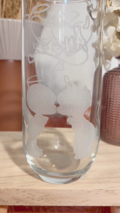 Verres à eau/soda       « Bébés Ange et Diablotin »